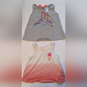 Flamingo and Ice Cream Tank Tops - Gray and Pink Set Of 2 - Cat & Jack, Oshkosh